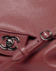 MAXI FLAP BAG Grained Calfskin & Silver Metal