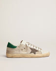 Golden Goose Men’s Super-Star sneakers in pale silver mesh with gray suede star
