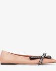 Jimmy Choo Women's Veda Ballerina Ballet Pink Nappa Leather Flat Ballerina Pumps with Jimmy Choo Bow