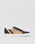 Burberry Women’s House Check and Leather Sneakers in Black
