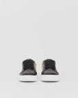 Burberry Women’s House Check and Leather Sneakers in Black