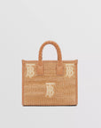 Burberry Women’s Mini Monogram Raffia-effect Freya Tote