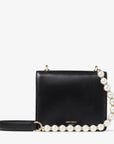 Jimmy Choo Women’s Varenne Quad XS Black Leather Shoulder Bag with Pearl Strap