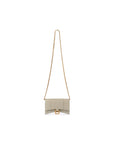 Balenciaga WOMEN'S HOURGLASS WALLET WITH CHAIN CROCODILE EMBOSSED IN BEIGE