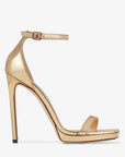 Jimmy Choo Women's Alva 120 Gold Liquid Metal Sandals