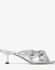 Jimmy Choo Women's Avenue 50 Silver Leather Mules