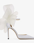 Jimmy Choo Women's Latte Pumps with Asymmetric Grosgrain Mesh Fascinator Bows