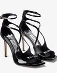 Jimmy Choo Women's AZIA 110 Black Patent Leather Sandals