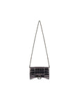Balenciaga WOMEN'S HOURGLASS WALLET WITH CHAIN IN SILVER