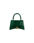 Balenciaga WOMEN’S HOURGLASS SMALL HANDBAG CROCODILE EMBOSSED