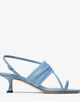 Jimmy Choo Women's Beziers 50 Smoky Blue Nappa Leather Sandals