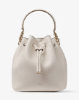 Jimmy Choon Women's Bon Bon Bucket Soft Shiny Smooth Calf Leather Bucket Bag