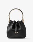 Jimmy Choo Women's Black Soft Shiny Calf Leather Bucket Bag