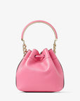 Jimmy Choon Women's Bon Bon Bucket/s Candy Pink Leather Bucket Bag with Light Gold Hardware