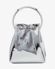 Jimmy Choo Women's Silver Mirror Fabric Mini Bag with Metal Handle