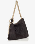 Jimmy Choon Women's Callie Black Shimmer Suede Clutch Bag