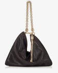 Jimmy Choon Women's Callie Black Shimmer Suede Clutch Bag