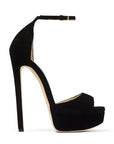 Jimmy Choo Women's MAX 150 Black Suede Open Toe Platform Sandals