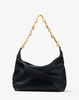 Jimmy Choo Women's Diamond Soft Hobo S Black Soft Calf Leather Hobo Bag with Chain Strap