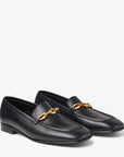 Jimmy Choo Women's Diamond Tilda Loafer Black Calf Leather Loafers with Chain Embellishment