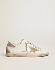 Golden Goose Men’s Super-Star sneakers with silver heel tab and metal stud lettering