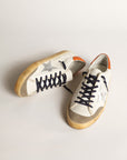 Golden Goose Men’s Super-Star Penstar with silver star and orange heel tab