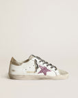 Golden Goose Women's Super-Star sneakers with glitter and gold heel tab