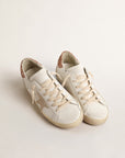 Golden Goose Women Super-Star with a suede star and peach-pink glitter heel tab