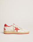 Golden Goose Women's White Ball Star sneakers in leather with red star and heel tab