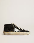 Golden Goose Women’s Mid Star in black nappa and suede with white leather star