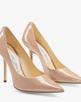 Jimmy Choo Women's Love 100 Ballet-Pink Patent-Leather Pointed Pumps with JC Emblem