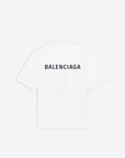 Balenciaga MEN'S LOGO MEDIUM FIT T-SHIRT IN WHITE