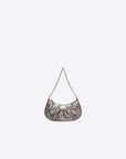 Balenciaga WOMEN'S LE CAGOLE MINI PURSE WITH CHAIN METALLIZED IN SILVER