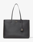 Jimmy Choo Women's Nine2Five E/W Black Grained Calf Leather Tote Handbag with JC Emblem