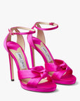Jimmy Choo Women's Fuchsia Satin Platform Sandals