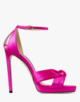 Jimmy Choo Women's Fuchsia Satin Platform Sandals