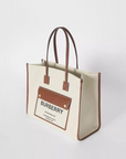 Burberry Women’s Small Two-tone Canvas and Leather Freya Tote in Natural/tan