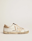 Golden Goose Men’s Super-Star sneakers with gold sparkle foxing and metal stud lettering