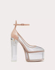 Valentino Garavani Women's TAN-GO PLATFORM PUMPS IN POLYMER MATERIAL WITH PLEXI HEEL 155MM