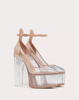 Valentino Garavani Women's TAN-GO PLATFORM PUMPS IN POLYMER MATERIAL WITH PLEXI HEEL 155MM