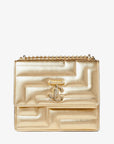 Jimmy Choo Women's Varenne Avenue Quad Gold Avenue Metallic Nappa Leather Bag with Light Gold JC Emblem
