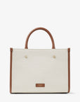 Jimmy Choo Women's Varenne S Tote Natural Recycled Cotton Canvas Tote Bag with Embroidered Logo