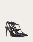 Valentino Garavani Women's ROCKSTUD ANKLE STRAP PUMP WITH TONAL STUDS 100 MM