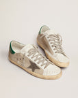 Golden Goose Men’s Super-Star sneakers in pale silver mesh with gray suede star
