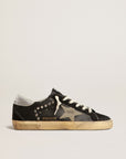 Golden Goose Men’s Men’s Super-Star in black leather and suede with silver studs