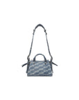 Balenciaga WOMEN'S NEO CAGOLE XS HANDBAG BB MONOGRAM BLEACHED DENIM IN BLUE