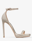 Jimmy Choo Women's Alva 120 Platinum Ice Dusty Glitter Sandals