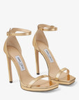 Jimmy Choo Women's Alva 120 Gold Liquid Metal Sandals