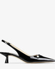 Jimmy Choo Women's Amita 45 Black Patent and Nappa Slingback Pumps