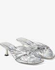 Jimmy Choo Women's Avenue 50 Silver Leather Mules